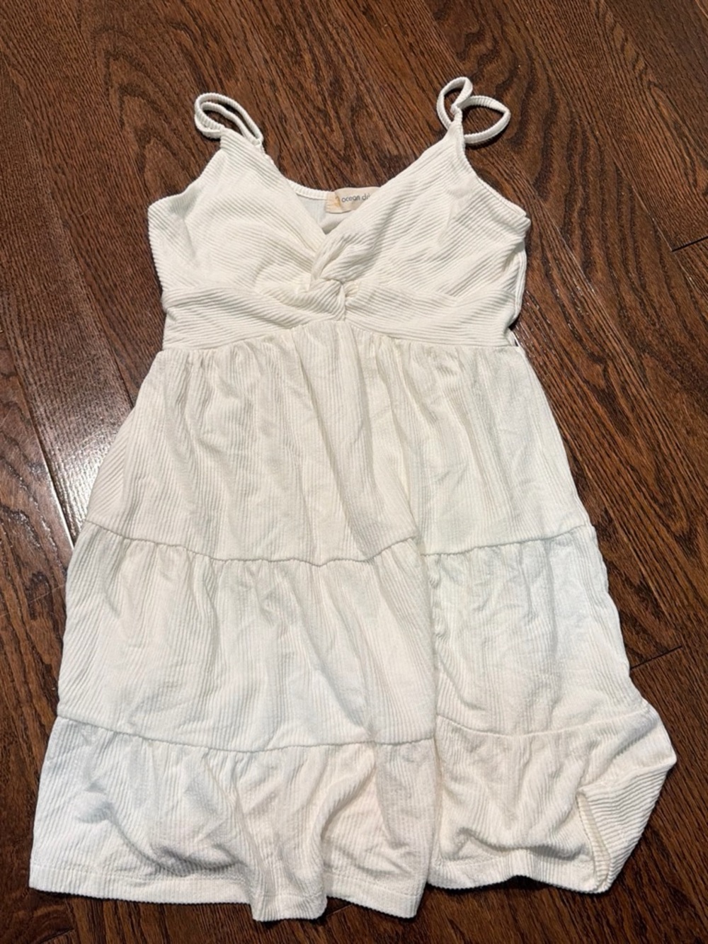 Ocean Drive Cream Tiered Spaghetti-Strap Casual Dress